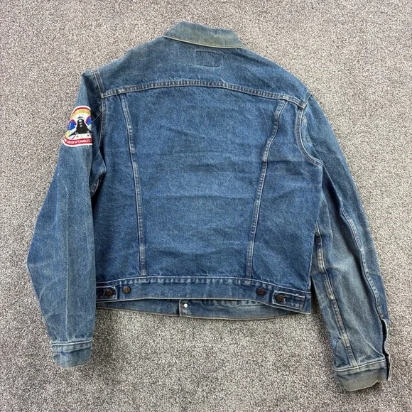 Vintage 80s Levi's Trucker Jacket Mens 50L Type 3 NASA Patch Denim 71506 0217 - Picture 6 of 9
